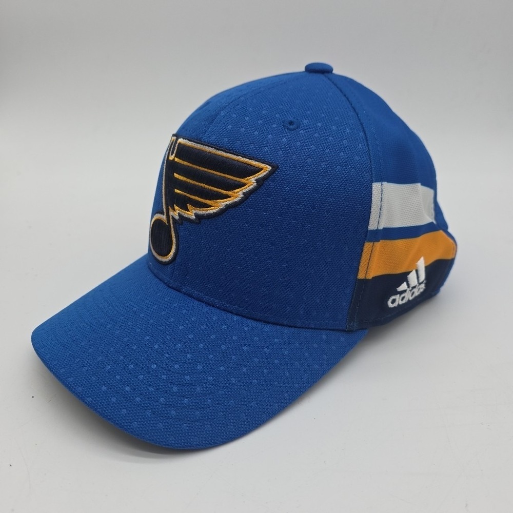 St Louis Blues Hat Adidas NHL Hockey Fitted Large Xl NHL Logo Blue Striped